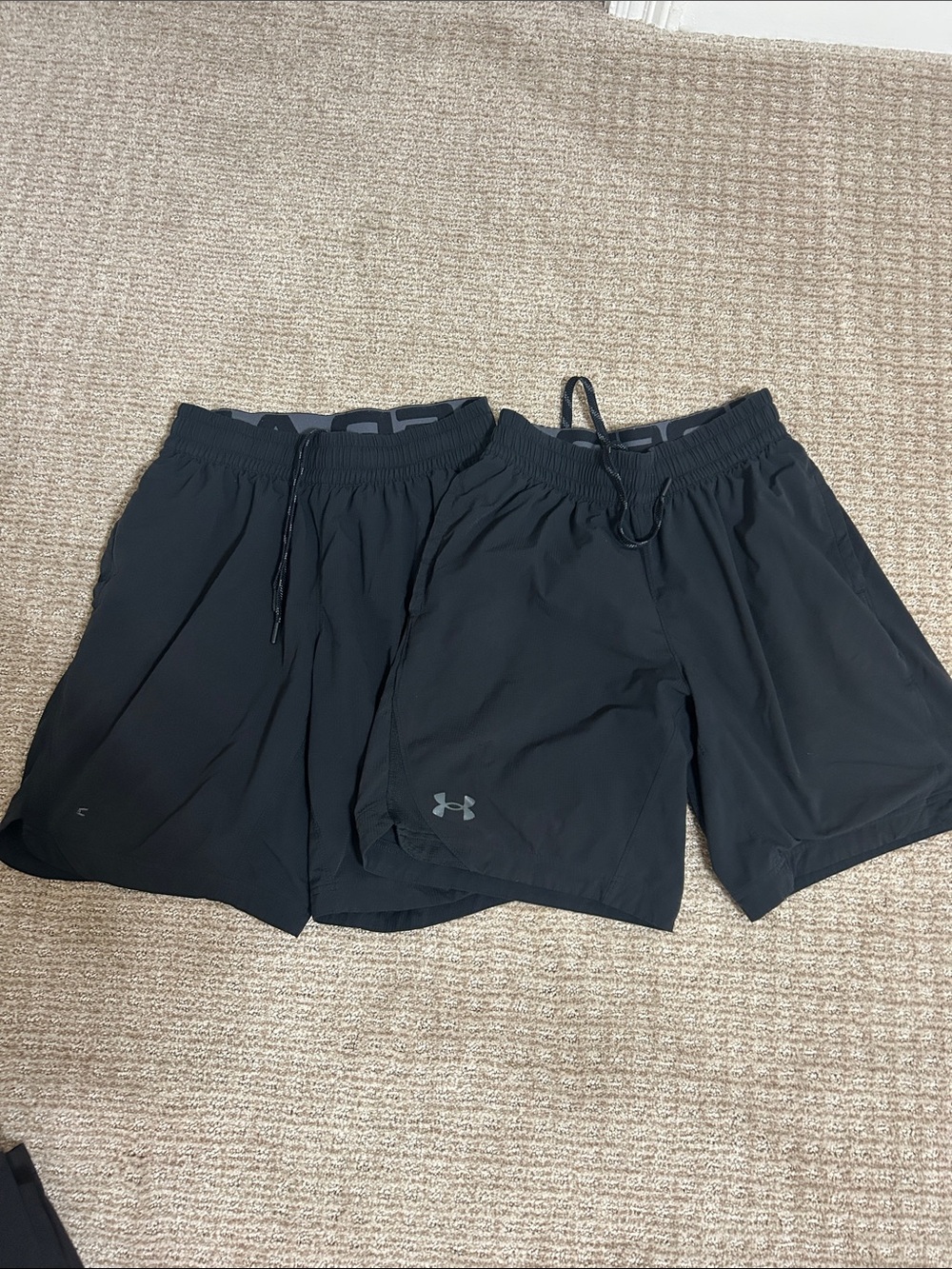 Under Armour Men’s Black Active Shorts-2 pair